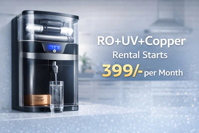 Water filter (RO,UV and copper) on rent from ₹13 per day